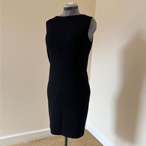 St. John collection sleeveless black knit dress 6-8-10